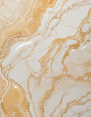 The primary subject of the image is a marble countertop with a yellow and white color scheme. The setting is a kitchen, and the visual style is a close-up of the marble countertop. The colors and mood of the image are warm and inviting, with the yellow and white marble creating a sense of elegance and sophistication.