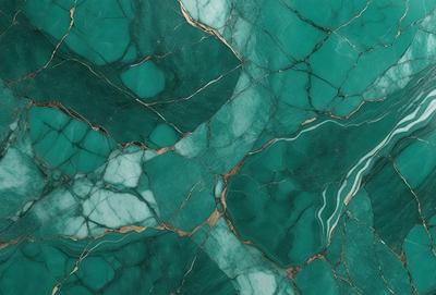 The image features a close-up of a green marble wall with a pattern of white and blue. The marble wall appears to be a part of a larger structure, possibly a building or a monument. The colors and patterns on the wall create a visually appealing and unique design.