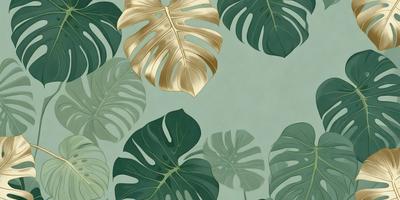 The primary subject of the image is a gold leaf, which is the main object, scene, or focus of the image. The setting/background features a green leafy plant, which is the environment, backdrop, or surface visible in the image. The visual style of the image is a photo, as it is a real-life representation of the gold leaf and the green leafy plant. The colors and mood of the image are predominantly green and gold, creating a warm and natural atmosphere.