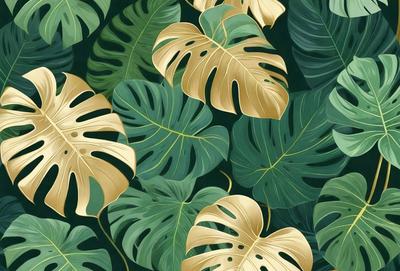 The image features a large, lush green plant with many leaves. The leaves are arranged in a pattern, creating a visually appealing scene. The plant is surrounded by a variety of other plants, creating a diverse and vibrant environment. The overall atmosphere of the image is one of growth, nature, and abundance.