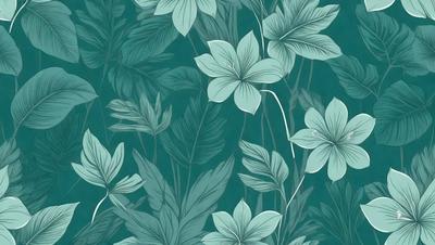 The primary subject of the image is a blue and white floral pattern, featuring a variety of flowers and leaves. The setting is a blue background, which complements the vibrant colors of the floral pattern. The visual style is a combination of digital art and illustration, creating a unique and eye-catching design. The dominant colors are blue and white, with the flowers and leaves adding a touch of green and other colors. The overall atmosphere is lively and fresh, with the floral pattern evoking a sense of nature and
