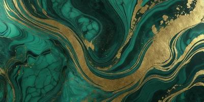 The primary subject of the image is a gold and blue swirling pattern, which appears to be a painting or a digital artwork. The setting is a green background, which complements the colors of the swirling pattern. The visual style is a mix of digital art and painting, creating a unique and eye-catching design. The dominant colors are gold and blue, giving the image a warm and vibrant atmosphere.