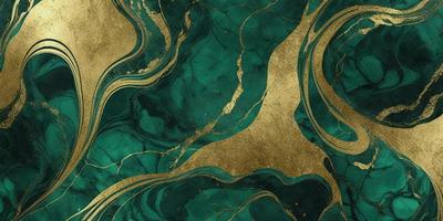 The primary subject of the image is a gold and green patterned wallpaper. The setting is a room with a green and gold wallpapered wall. The visual style is a patterned wallpaper, which gives the room a unique and artistic atmosphere. The dominant colors are gold and green, creating a warm and inviting environment.