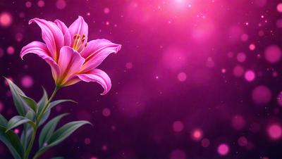 The primary subject of the image is a pink flower, which is the main focus of the scene. The setting is a pink background, creating a visually appealing and vibrant atmosphere. The visual style of the image is a combination of photo and digital art, resulting in a realistic yet artistic representation of the flower. The dominant colors in the image are pink and purple, which contribute to the overall mood of the scene, evoking feelings of warmth, love, and beauty.