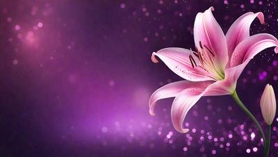 The primary subject of the image is a large, pink flower with purple petals. The flower is the main focus of the image, and it is set against a purple background. The visual style of the image is a close-up of the flower, which is a photo. The dominant colors in the image are pink and purple, creating a warm and inviting atmosphere.