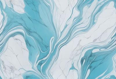 The primary subject of the image is a blue and white marble tile. The setting is a bathroom, with the marble tile covering the walls and floor. The visual style is a close-up of the tile, showcasing its intricate design and texture. The dominant colors are blue and white, creating a clean and elegant atmosphere in the bathroom.