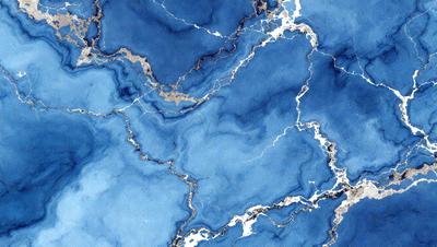 The primary subject of the image is a blue and white marbled surface, which appears to be a painting or a digital artwork. The setting is a blue and white marbled wall, and the visual style is a combination of painting and digital art. The dominant colors are blue and white, creating a serene and calming atmosphere.