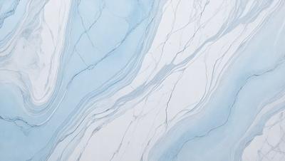 The primary subject of the image is a white marble countertop with a blue and white marble pattern. The setting is a kitchen, and the visual style is a photo. The countertop has a blue and white marble pattern, and the overall atmosphere is elegant and sophisticated.