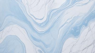 The primary subject of the image is a marble tile with a blue and white pattern. The setting is a bathroom, as indicated by the presence of the marble tile. The visual style is a close-up of the tile, showcasing its intricate design. The dominant colors in the image are blue and white, creating a clean and elegant atmosphere.