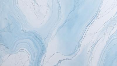 The primary subject of the image is a large, blue marble wall with a white and blue marble design. The setting is a room with a blue and white marble floor. The visual style is a combination of digital art and illustration, creating a unique and artistic appearance. The colors and mood of the image are predominantly blue and white, giving it a clean and elegant atmosphere.