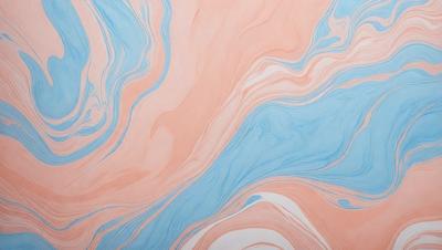The primary subject of the image is a painting featuring a swirling, colorful design. The painting is set against a pink and blue background, creating a visually striking contrast. The visual style of the painting appears to be a combination of digital art and illustration, with a focus on intricate patterns and textures. The dominant colors in the painting are pink, blue, and white, creating a lively and vibrant atmosphere.