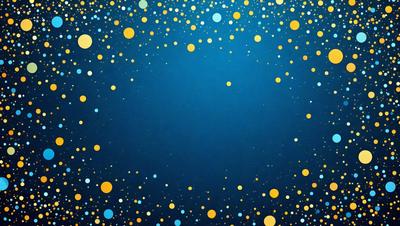 The primary subject of the image is a blue background with a pattern of yellow dots. The setting appears to be a space or a futuristic environment. The visual style is a combination of digital art and illustration, creating a unique and captivating design. The dominant colors are blue and yellow, with the blue background and yellow dots creating a vibrant and lively atmosphere.