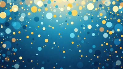 The primary subject of the image is a blue background with yellow dots. The setting is a blue sky, and the visual style is a digital art or illustration. The dominant colors are blue and yellow, creating a calm and soothing atmosphere.