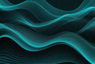 The primary subject of the image is a blue wave or water pattern. The setting is a dark background, which creates a contrast with the blue wave. The visual style is a digital art or illustration, as the wave appears to be a digital creation. The dominant colors are blue and black, giving the image a calm and serene atmosphere.