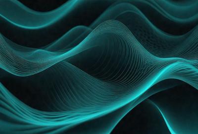 The primary subject of the image is a blue wave pattern, which is the main object, scene, or focus of the image. The setting or background is a dark background, which contrasts with the blue wave pattern. The visual style of the image is digital art, as it is a digital representation of a wave pattern. The dominant colors in the image are blue and black, creating a calm and serene atmosphere.