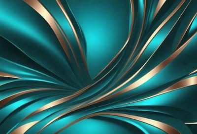 The primary subject of the image is a blue and gold swirl pattern. The setting is a blue background, and the visual style appears to be a digital art or illustration. The dominant colors are blue and gold, creating a sense of depth and movement in the design.