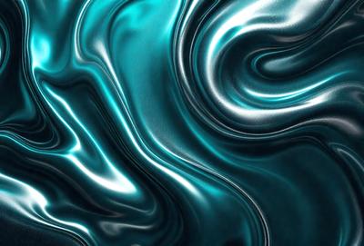 The primary subject of the image is a close-up of a blue and silver patterned surface. The setting is a dark background, which contrasts with the blue and silver pattern. The visual style appears to be a combination of a photo and digital art, as the pattern is intricate and detailed. The colors and mood of the image are predominantly blue and silver, creating a sense of depth and sophistication.