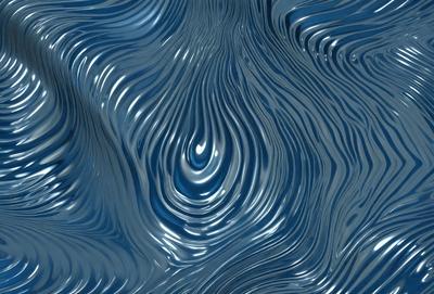 The primary subject of the image is a blue ocean with ripples and waves. The setting is underwater, with the ocean floor visible. The visual style is a photo of the ocean, capturing the beauty of the underwater world. The dominant colors are blue and silver, creating a serene and calming atmosphere.