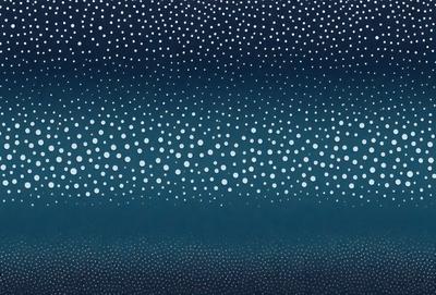 The primary subject of the image is a blue background with white dots. The setting is a dark blue sky, and the visual style appears to be a digital art or illustration. The dominant colors are blue and white, creating a calm and serene atmosphere.