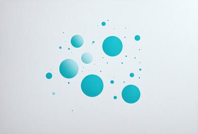 The primary subject of the image is a collection of blue and white circles, which are scattered across a white background. The circles vary in size and are arranged in a visually appealing manner. The setting appears to be a white wall, which serves as the backdrop for the circles. The visual style of the image is a combination of digital art and illustration, creating a unique and eye-catching design. The dominant colors in the image are blue and white, giving the scene a clean and fresh appearance.