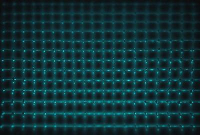 The primary subject of the image is a blue, patterned surface. The setting appears to be a futuristic or technological environment, possibly a space or a futuristic city. The visual style of the image is a combination of digital art and illustration, creating a unique and intriguing pattern. The dominant colors in the image are blue and white, giving the scene a calm and futuristic atmosphere.