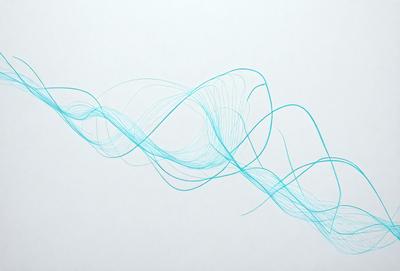 The primary subject of the image is a blue wave pattern, which is displayed on a white background. The visual style of the image is a combination of digital art and illustration, creating a unique and eye-catching design. The dominant colors in the image are blue and white, giving it a clean and modern appearance. The overall atmosphere of the image is calm and soothing, as the blue wave pattern evokes a sense of tranquility and relaxation.