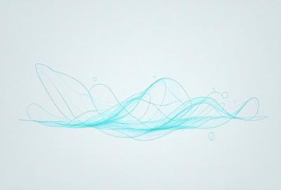 The primary subject of the image is a blue wave, which is the main focus of the scene. The wave is depicted as a blue line, and it appears to be moving across a white background. The visual style of the image is digital art, as it is a computer-generated representation of a wave. The colors and mood of the image are predominantly blue, creating a calm and serene atmosphere.
