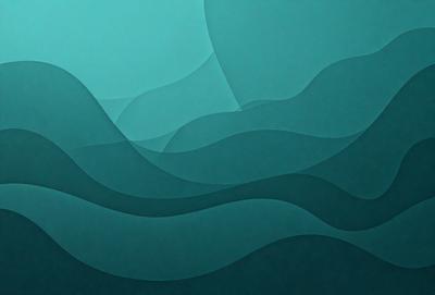 The primary subject of the image is a blue ocean with waves. The setting is a blue background, and the visual style is a digital art or illustration. The dominant colors are blue and white, creating a calm and serene atmosphere.