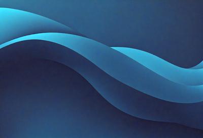The primary subject of the image is a blue wave, which is the main focus of the scene. The setting is a dark blue background, creating a contrasting and dramatic effect. The visual style is a digital art or illustration, as the wave is depicted in a detailed and artistic manner. The dominant colors in the image are blue and black, giving the scene a moody and atmospheric feel.