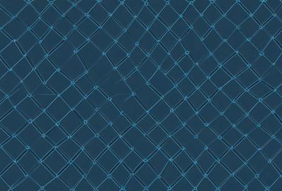The primary subject of the image is a blue mesh pattern, which is the main object, scene, or focus of the image. The setting or background is a blue surface, which adds to the overall atmosphere. The visual style of the image is a pattern, and the dominant colors are blue and black.