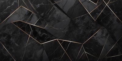 The primary subject of the image is a black and gold marble pattern. The setting is a black and gold marble wall, which serves as the background. The visual style is a close-up of the marble pattern, showcasing the intricate details of the design. The colors and mood of the image are predominantly black and gold, creating a luxurious and elegant atmosphere.