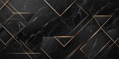 The primary subject of the image is a black and gold marble pattern. The setting is a black and gold marble wall, which serves as the background. The visual style is a combination of a photo and digital art, creating a unique and intricate pattern. The colors and mood of the image are predominantly black and gold, giving it a luxurious and elegant appearance.