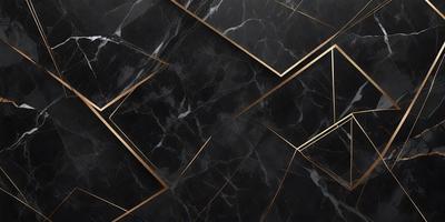 The primary subject of the image is a black and gold marble pattern. The setting is a black and gold marble wall, which serves as the background. The visual style is a close-up of the marble pattern, showcasing the intricate details of the design. The colors and mood of the image are predominantly black and gold, giving it a luxurious and elegant appearance.