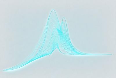The primary subject of the image is a blue wave pattern, which is displayed on a white background. The visual style of the image is digital art, as it appears to be a computer-generated or digitally manipulated design. The dominant colors in the image are blue and white, creating a calm and soothing atmosphere.