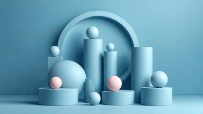 The primary subject of the image is a collection of blue and white spheres, which are arranged in various shapes and sizes. The setting is a blue background, which creates a visually appealing contrast with the spheres. The visual style of the image is a combination of digital art and illustration, giving it a unique and creative appearance. The colors and mood of the image are predominantly blue and white, which evoke a sense of calmness and tranquility.