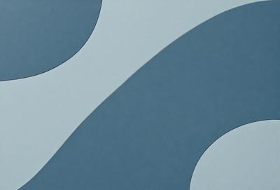 The primary subject of the image is a blue and white wave pattern. The setting is a blue background, and the visual style appears to be a digital art or illustration. The dominant colors are blue and white, creating a calm and soothing atmosphere.