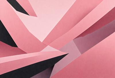 The image features a pink paper cutout of a mountain, with a black background. The paper cutout is a unique and creative representation of the mountain, showcasing the artist's skill in crafting intricate designs. The combination of pink and black creates a visually striking contrast, adding depth and interest to the overall composition.