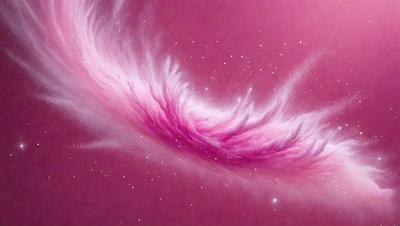 The primary subject of the image is a pink and purple winged creature, possibly a bird or a butterfly, with a pink background. The visual style appears to be a digital art or illustration, as the colors and mood are vibrant and lively. The setting or background is a pink surface, which adds to the overall atmosphere of the image.