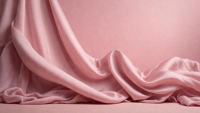 The primary subject of the image is a pink fabric, which is the main object, scene, or focus of the image. The setting or background is a pink wall, and the visual style is a photo. The colors and mood of the image are predominantly pink, creating a warm and inviting atmosphere.