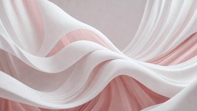 The primary subject of the image is a white sheet of fabric, which is the main object, scene, or focus of the image. The setting or background consists of a pink surface, which adds a contrasting color to the scene. The visual style of the image is a close-up of the fabric, showcasing its texture and details. The colors and mood of the image are predominantly white and pink, creating a soft and delicate atmosphere.