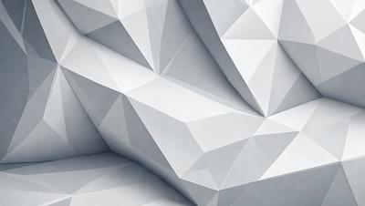 The primary subject of the image is a large, white, geometric shape, possibly a sculpture or a piece of art. The setting is a white wall, which serves as the background for the artwork. The visual style appears to be a combination of digital art and illustration, as the geometric shape is intricately detailed and the overall atmosphere is modern and minimalistic. The dominant colors are white and gray, which contribute to the clean and contemporary aesthetic of the artwork.