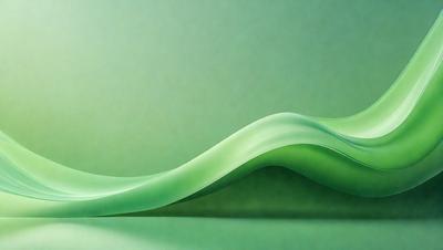 The primary subject of the image is a green wave or a green curved line. The setting is a green background, which creates a vibrant and lively atmosphere. The visual style is a combination of digital art and illustration, giving the image a unique and creative appearance. The colors and mood are predominantly green, which adds a sense of freshness and tranquility to the scene.