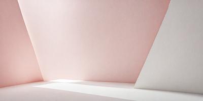 The primary subject of the image is a white paper or cardboard, which is placed on a white surface. The setting is a pink wall, which serves as the background. The visual style of the image is a photo, capturing the paper on the white surface. The colors and mood of the image are predominantly white and pink, creating a clean and warm atmosphere.