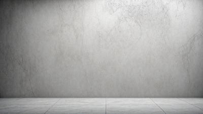 The primary subject of the image is a large, white, marble wall. The setting is a room with a white floor, and the visual style is a photo. The colors and mood of the image are predominantly white, giving it a clean and minimalist appearance.