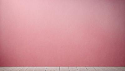 The primary subject of the image is a pink wall. The setting is a room with a wooden floor. The visual style is a photo, and the dominant colors are pink and white. The overall atmosphere is warm and inviting.