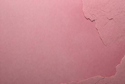 The primary subject of the image is a pink wall with a peeling paint surface. The setting is a room with a pink background. The visual style is a close-up of the pink wall, showcasing the peeling paint. The colors and mood of the image are predominantly pink, giving it a warm and slightly aged appearance.