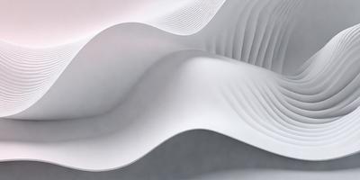 The primary subject of the image is a large, white, curved structure that resembles a wave or a sculpture. The setting is a white background, which provides a clean and minimalist appearance. The visual style is a combination of digital art and illustration, creating a unique and artistic representation of the subject. The colors and mood of the image are predominantly white, giving it a clean, serene, and calming atmosphere.