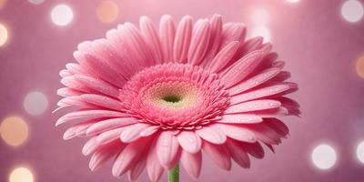 The primary subject of the image is a pink flower with a white center, which is the main focus of the image. The setting is a pink background, which complements the flower's color. The visual style is a close-up of the flower, showcasing its details. The colors and mood of the image are predominantly pink and soft, creating a warm and inviting atmosphere.