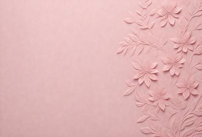 The primary subject of the image is a pink wall with a pattern of flowers on it. The setting is a room with a pink background. The visual style is a combination of a photo and a drawing, creating a unique and artistic appearance. The colors and mood of the image are predominantly pink, giving it a warm and inviting atmosphere.
