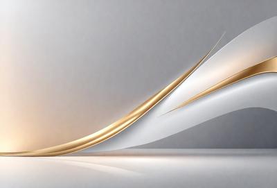 The primary subject of the image is a gold and white striped paper, which is the main object in the scene. The paper is placed on a white surface, creating a clean and minimalist background. The visual style of the image is a combination of photo and digital art, as it appears to be a close-up of the paper with a slightly blurred background. The colors and mood of the image are predominantly gold and white, giving it a warm and elegant atmosphere.